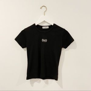 DOLCE & GABBANA MARE Y2K RIBBED LOGO T SHIRT